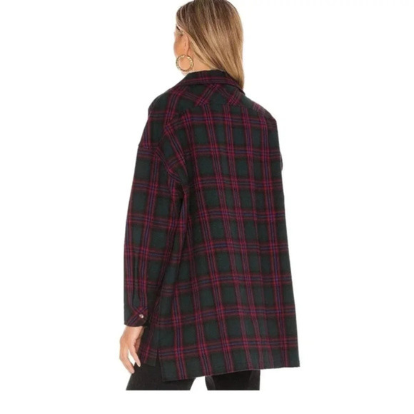 Women's‎ Lovers + Friends Shirt, XS, Green Plaid - Picture 2 of 8